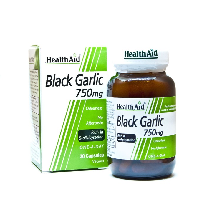 Supliment alimentar cu usturoi negru, HealthAid, 30 capsule