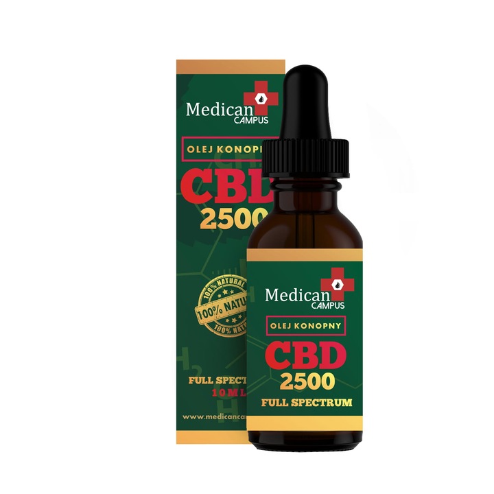 Ulei de canepa, Medican Campus, Spectru complet, 2500 mg CBD, 10 ml