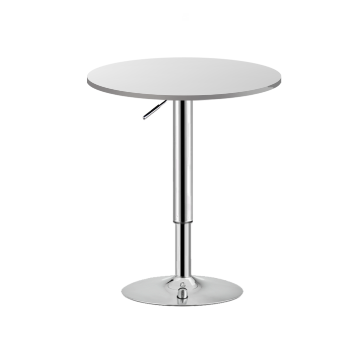 Robest, Бар маса, кръгла, бяла, регулируем крак, 60-80 cm