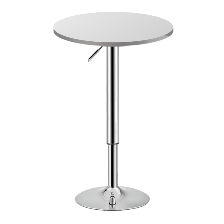 2HOME kerek bárasztal, Fehér, állítható láb 90-110cm