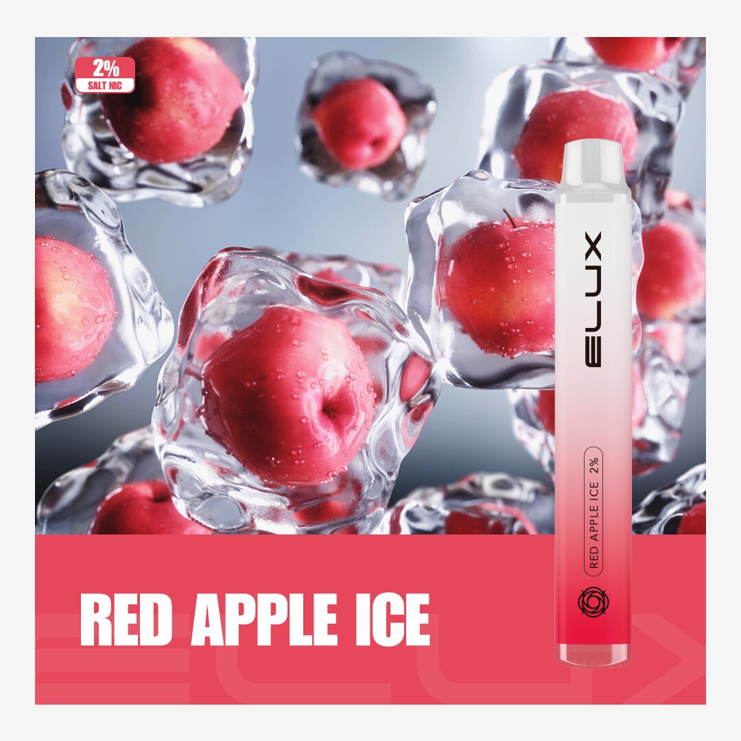 Cutie 10 bucati de tigari electronice Elux, Legend Mini, 600 puff cu  nicotina 2%, de unica folosinta, Red Apple Ice