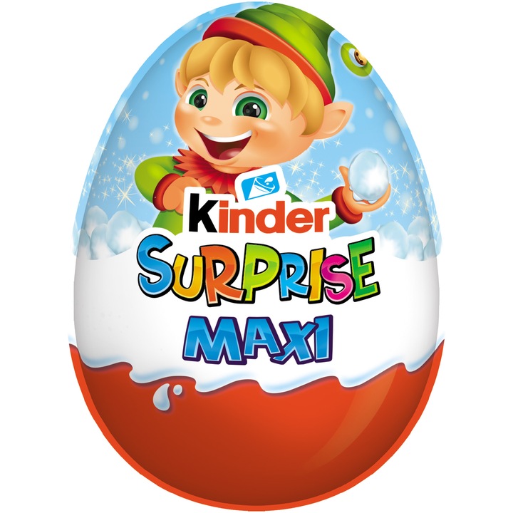 Figurina de ciocolata cu lapte si strat interior alb din lapte, Kinder Maxi Surprise