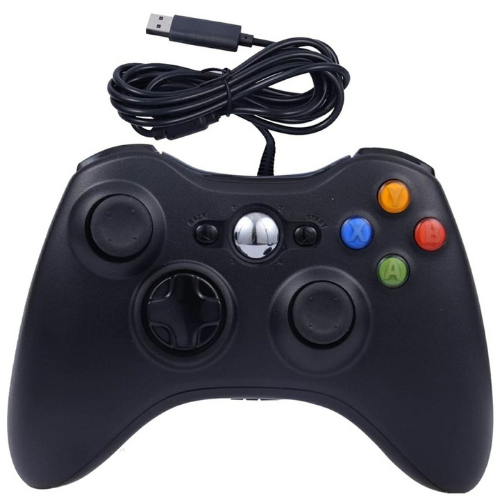 Controller pentru PC-uri/XBOX, Zola®, cu fir, USB 2.0, negru