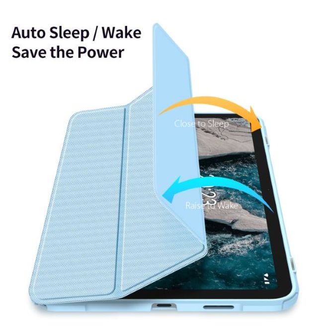 Pachet promo: Husa premium pentru tableta SAMSUNG GALAXY TAB S8 Model X700/X706 si S7 Model T870/T875/T876B, Sigloo, cu suport Smart Pen Dux Ducis Toby, Blue + Folie de protectie pentru tableta Samsung Galaxy S8 si S7, 11 inch, din sticla securizata, Sigloo, 9H