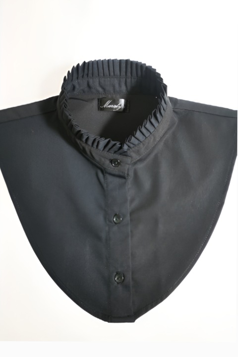 Guler de camasa detasabil, Maralyn, tunica, negru, bumbac, marime universala