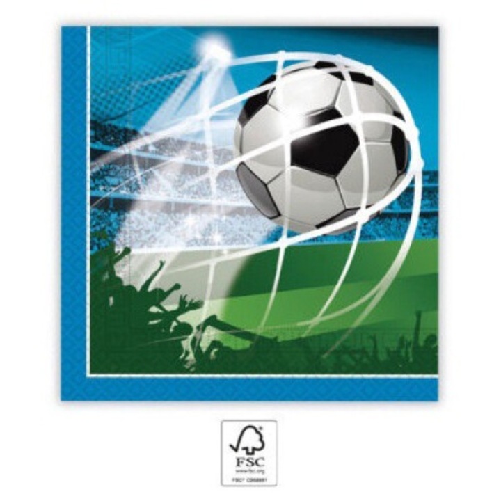 Set 20 servetele party model fotbal, 33 x 33 cm