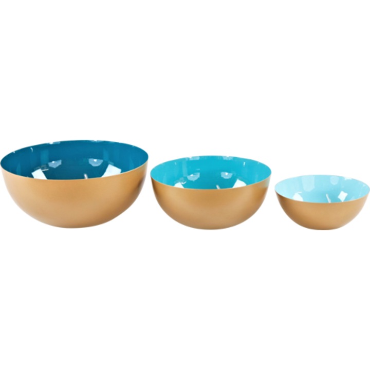 Комплект от 3 купи DELUXE, сини, ø16x6.5cm, ø21x9.5cm, ø26x11.5cm