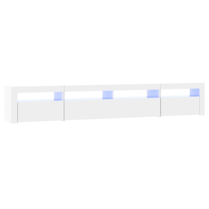 ТВ шкаф, Zakito Europe, RGB LED осветление, бял гланц, 240x35x40см, комплект от 3 части