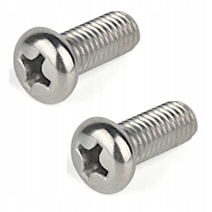 Set 2x suruburi cap cruce, Otel, 4x5.4x1.7 mm, Argintiu