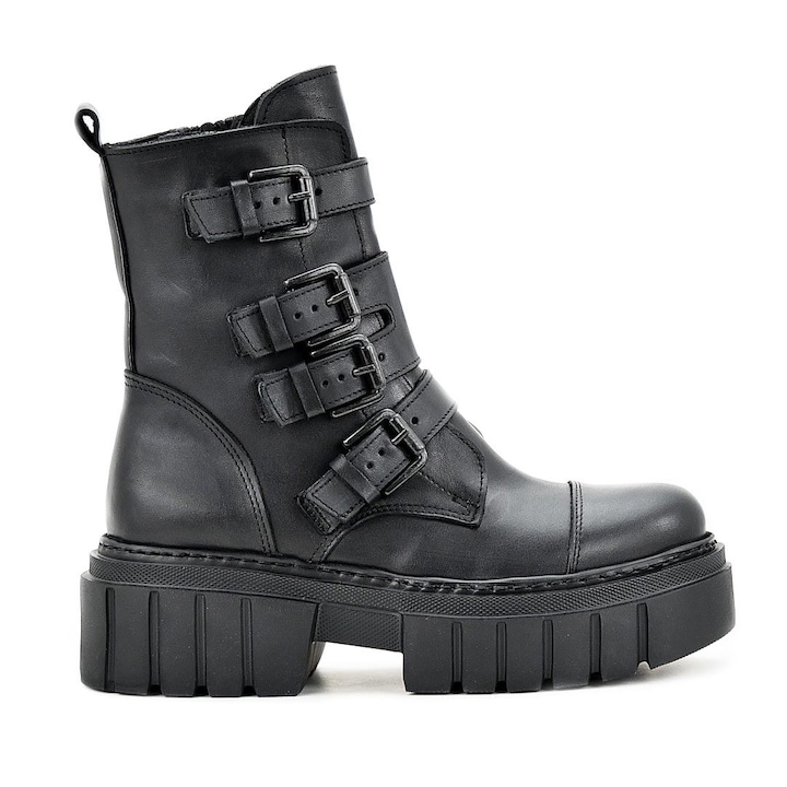 Cizme de dama Tinti Nora Black, Piele Naturala