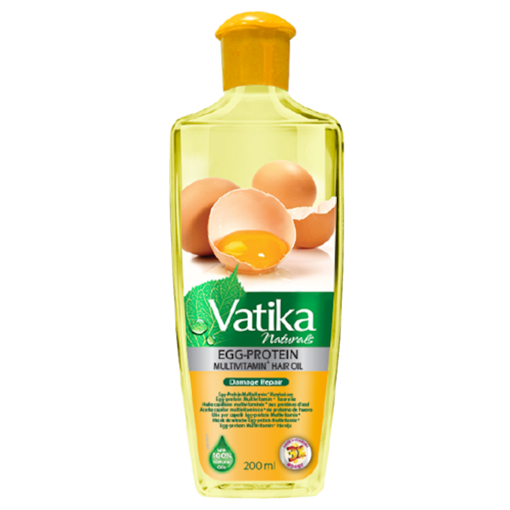 Масло за коса VATIKA, С яйчен протеин, авокадо, макадамия и жожоба, 200 мл