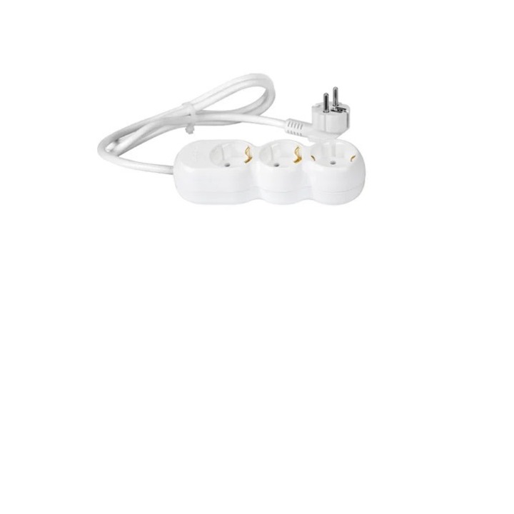 Prelungitor Wconn Geserco 3 prize, 3X1mm, protectie copii, 2m, Alb