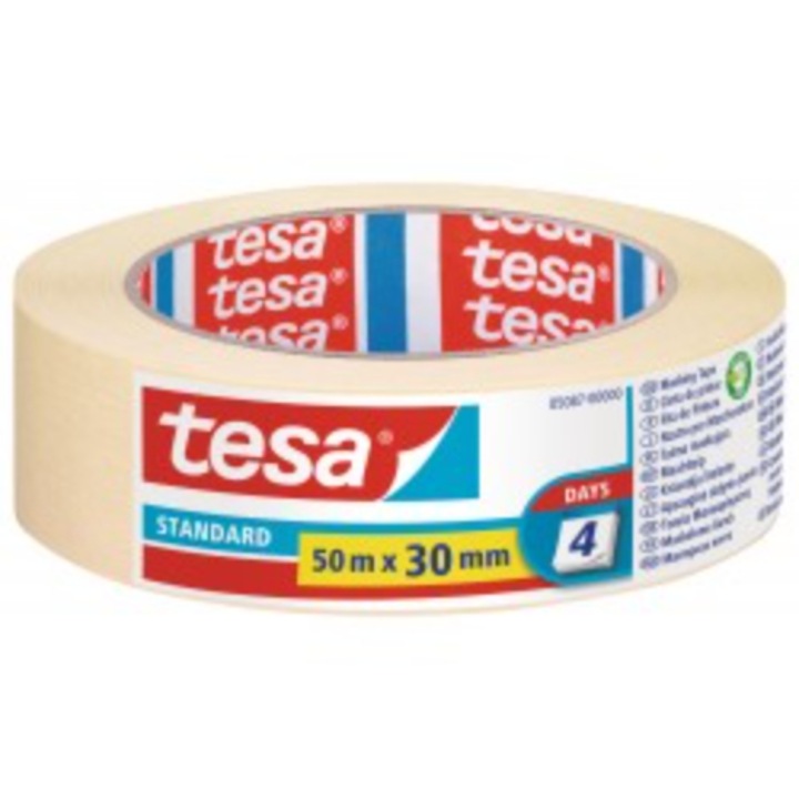 Маскираща лента Tesa, 30мм, 50м, кремава
