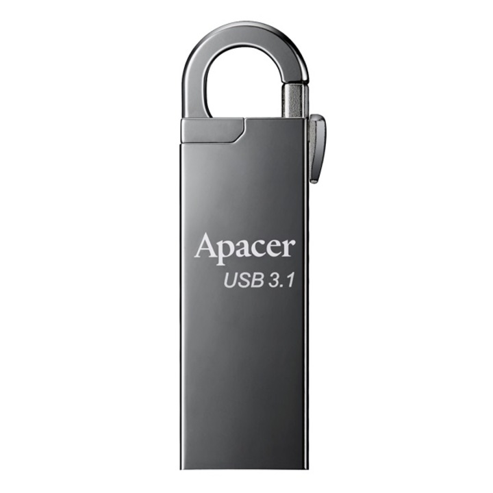 USB памет Apacer, 32GB, USB 3.1, Никел, Черен