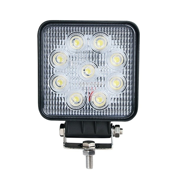 Far led camion, M-Tech, 10-30V, 27W, 2025lm, Patrat, 128x110x58mm, Alb