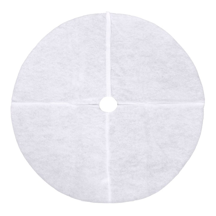 Covoras pufos pentru brad de Craciun, Amelex Solution, 92 cm, alb