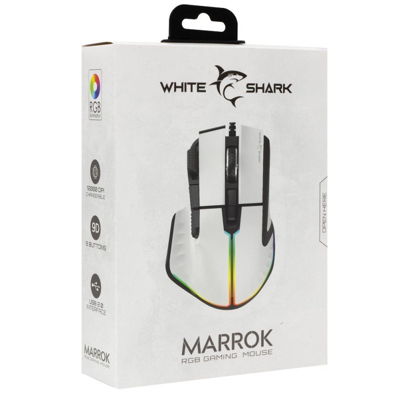 Mouse Gaming cu fir White Shark MARROK, 12.000 DPI, 1.000Hz, 66IPS