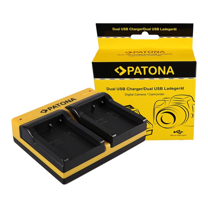 Incarcator Dual USB cu placute pentru acumulator Casio NP90 NP-90 Patona