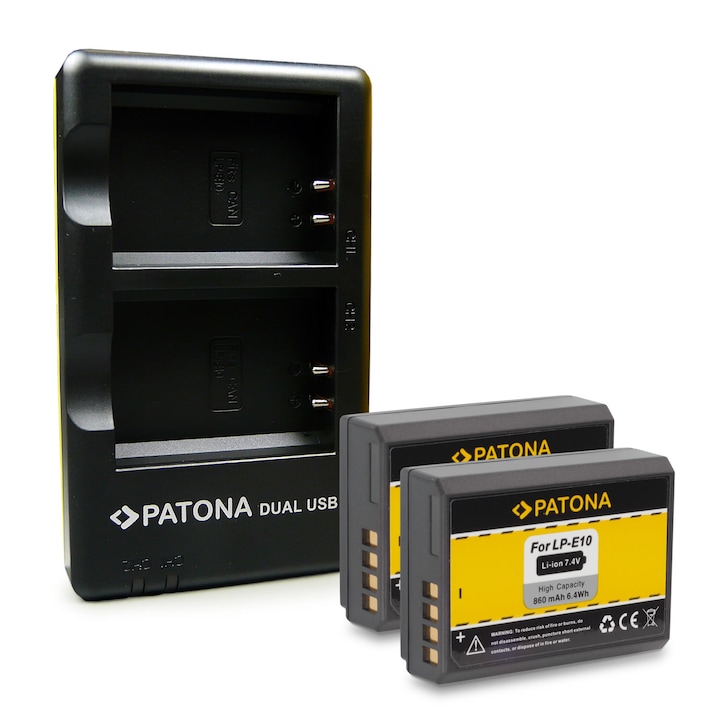 Patona Dual USB töltőcsomag, 2x akkumulátor, Canon LP-E10-hez