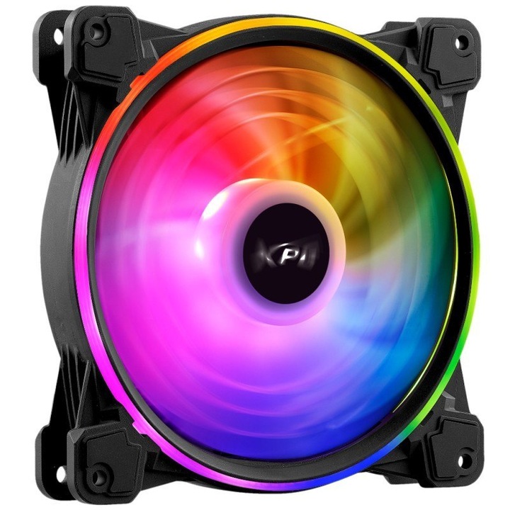 Ventilátor HURRICANE 140 ARGB PWM, XPG, 1800 RPM, 28,1 dB, 140x140x25 mm, fekete