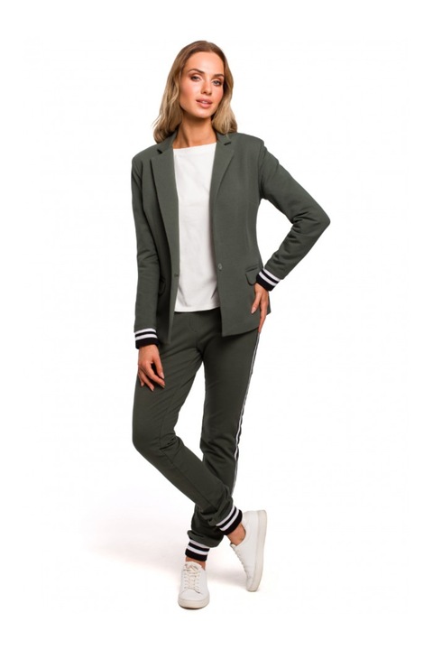 Sacou dama, MOE, Bumbac/Elastan, Verde militar1