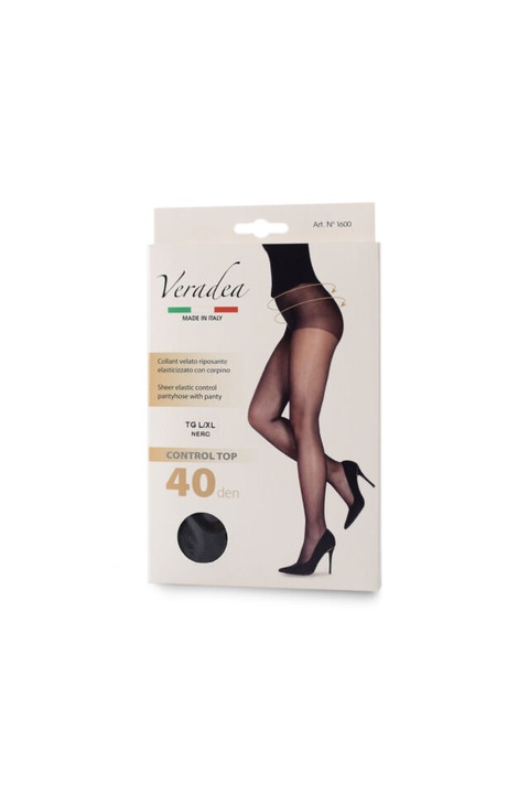 dama, Veradea, Poliamida, 40 DEN, Negru, Negru, S-M