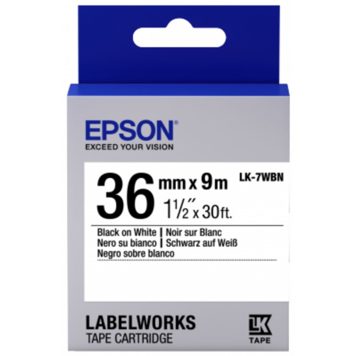 EPSON LK-7WBN черно/бяло 36/9 (mm/m)
