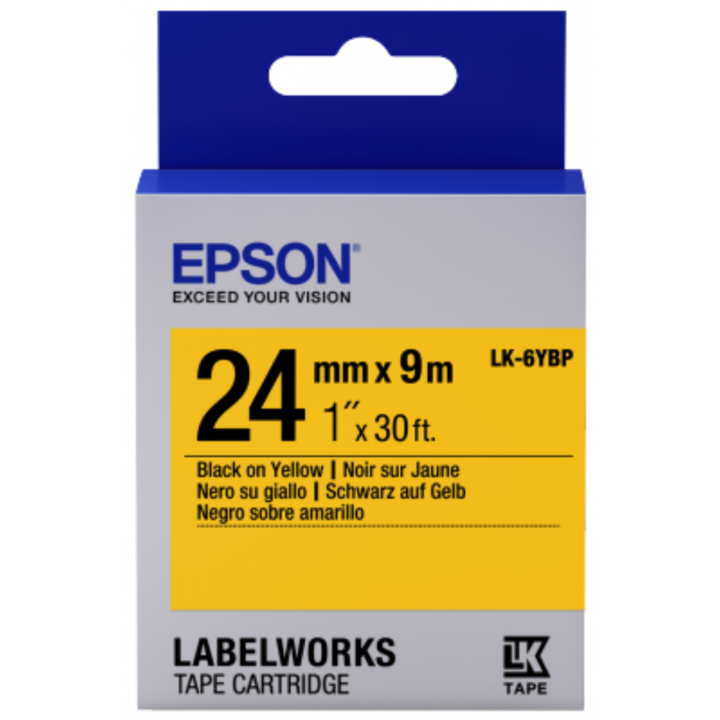 EPSON LK-6YBP Черно/Жълто 24/9 (mm/m) пастел