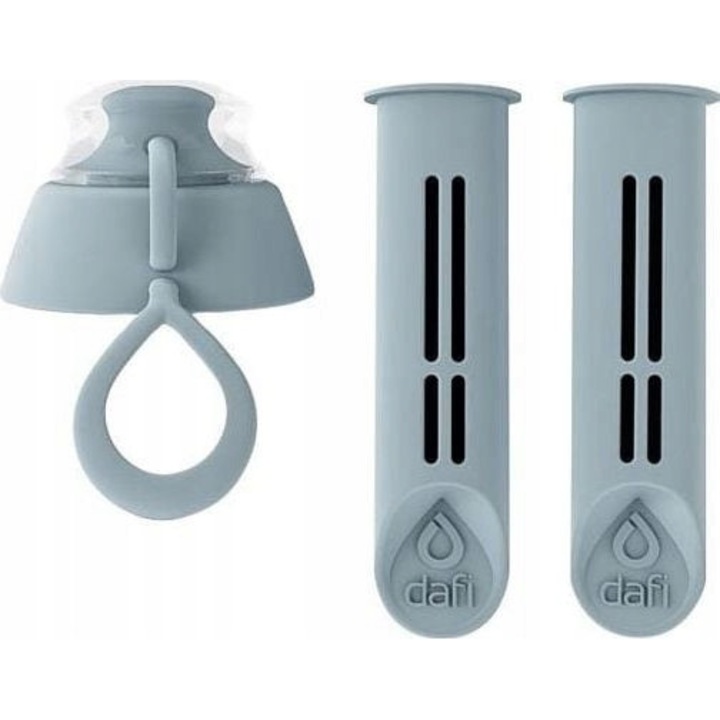 Set 2 cartuse + 1 capac pentru sticla filtranta, Dafi, 150 L, Gri