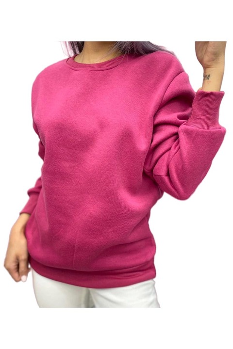 Hanorac de baza pentru femei, J. Style, Bumbac/Poliester, Roz, S
