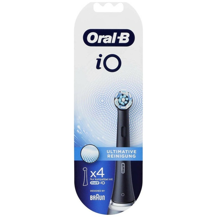 Set 4 rezerve periuta de dinti electrica Braun Oral-B iO Ultimative Reinigung, Negru