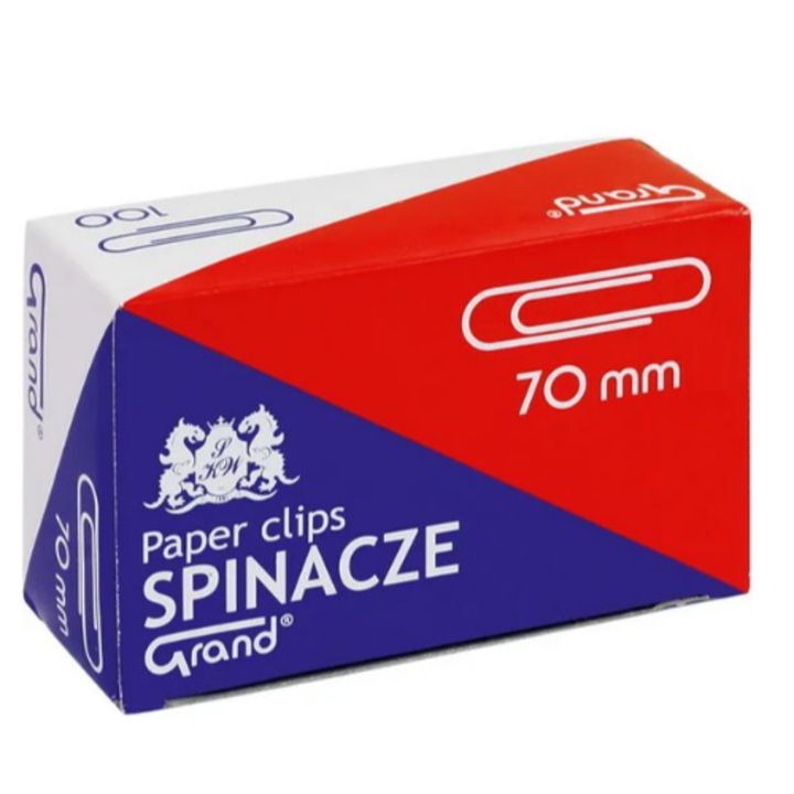 Agrafe birou Grand 110-1384 metalice 70mm argintii cutie 50 buc