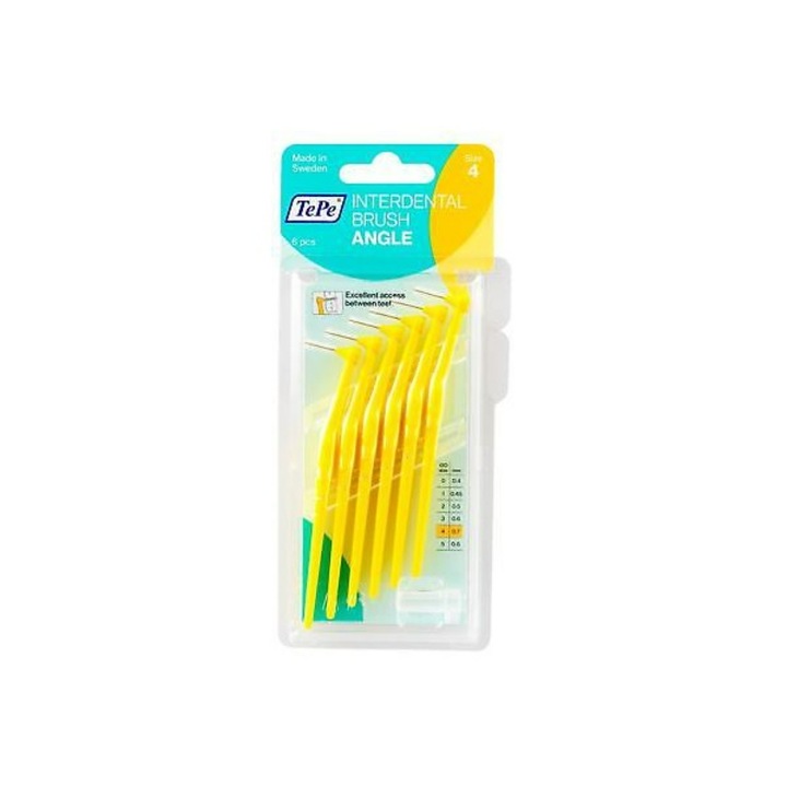 Fogköz kefék, TePe, 0,7 mm, 6 db, Sárga