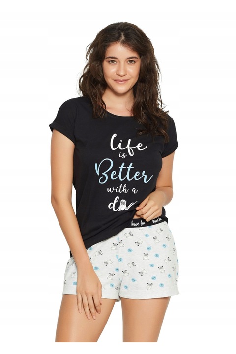 Pijamale scurte, Henderson, Bumbac, Multicolor, XL