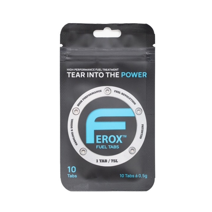 Set 10 tablete de aditiv carburant Ferox Fuel, pentru benzina si motorina, 10 g