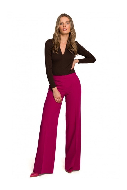 Pantaloni dama, Style, Poliester/Viscoza, Roz inchis