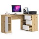 Birou coltar, Akord Furniture Factory, 3 sertare, Stejar, 155x77x85 cm, Alb/Maro