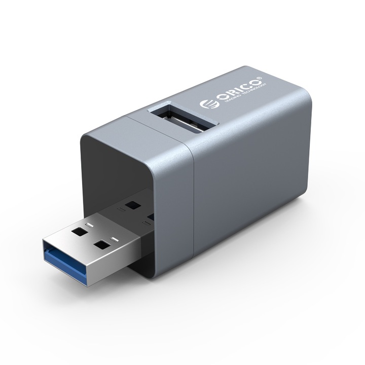 Orico MINI-U32L 3-в-1 USB хъб, сив