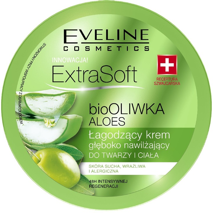 Crema de fata si corp, Eveline, Extra Soft, bio Olive and Aloe Soothing, 175 ml