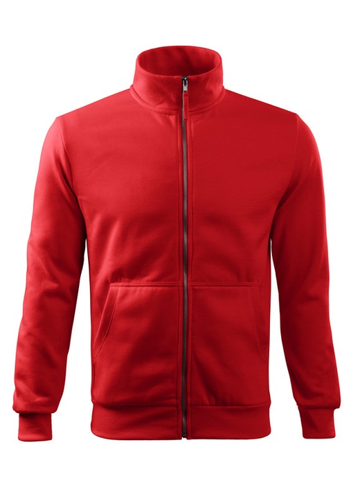 Hanorac pentru barbati, Buzunare tip marsupiu, 65% Bumbac, Rosu