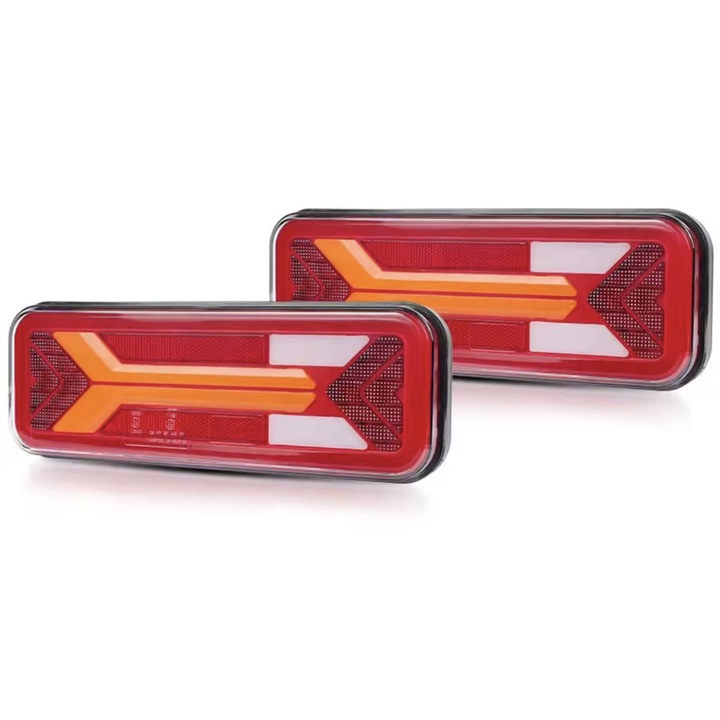 Set 2 lampi stop LED cu semnalizare dinamica, 12-24V
