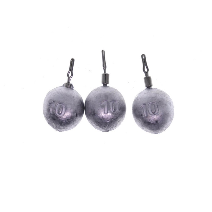 Set 3 buc Konger plumb drop shot bila (gramaj inscriptionat), 10grame