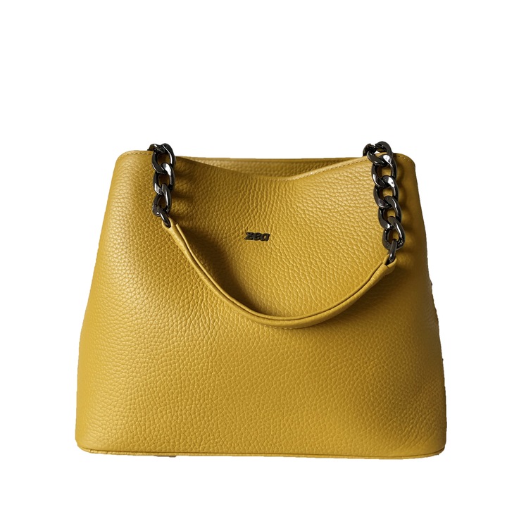 Női táska, Zea, Iroda, Természetes Bőr, Agyagsárga, 30x26x12