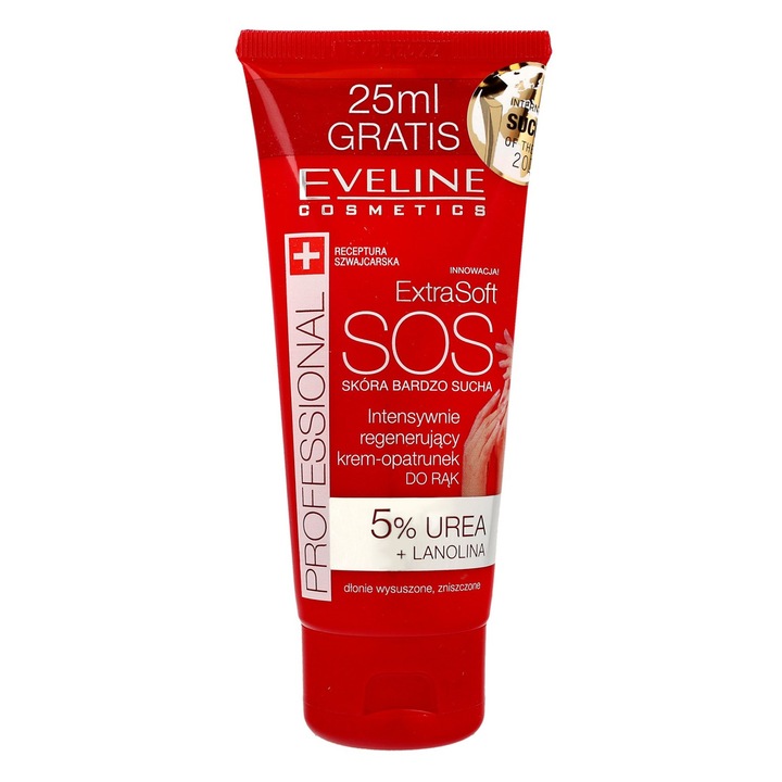 Crema de maini intensiv regeneranta, Eveline Cosmetics, Extra Soft SOS, uree, 100ml