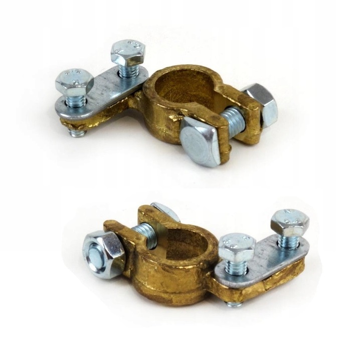 Set borne acumulator cupru, fixare cu 2 suruburi, set 2 bucati, 600Amp, Tube Fix 01161 Amio