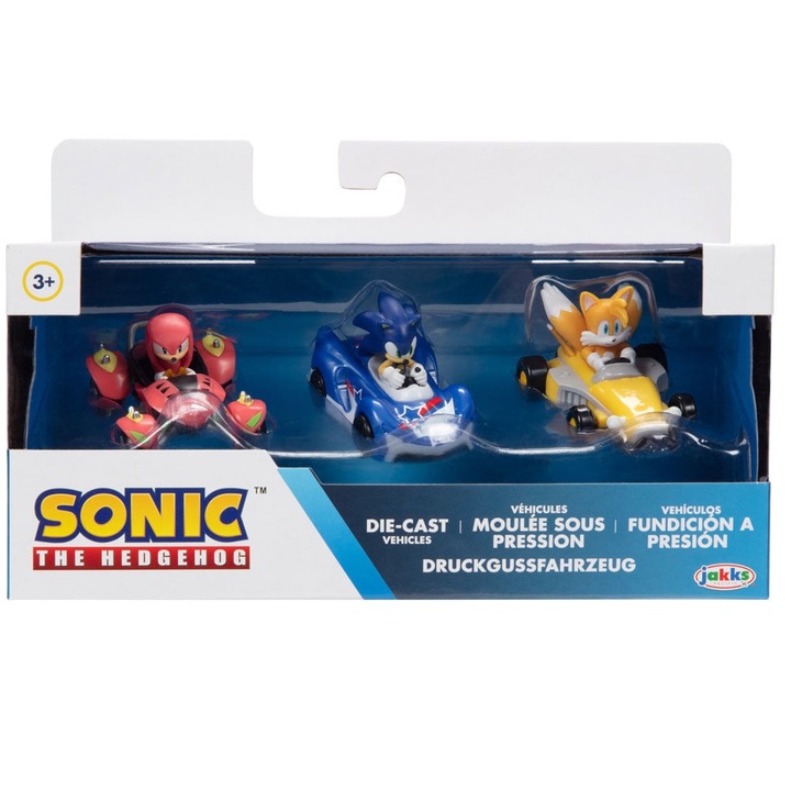 Комплект от 3 миниавтомобила (мащаб 1:64) Team Sonic Racing, 6 см
