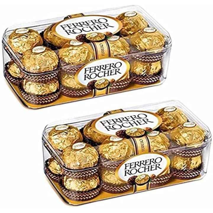 Pachet 2x Praline Ferrero Rocher, 16 bomboane, 200g