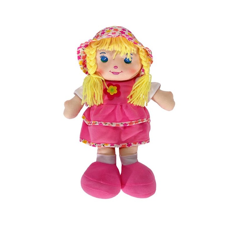 Papusa, Textil, 12x8x28 cm, Roz