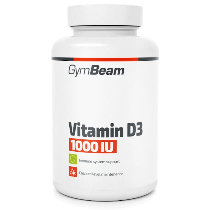 Vitamina D3 1000 IU, sustine imunitatea, sanatatea dintilor, oaselor si masei musculare, 120 capsule