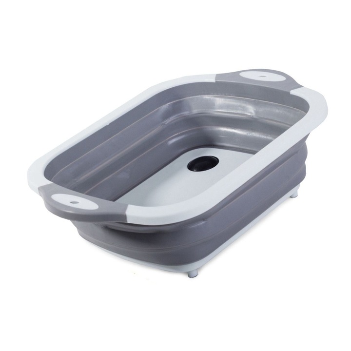 Recipient pliabil din plastic si silicon, cu tocator inclus, 5 litri